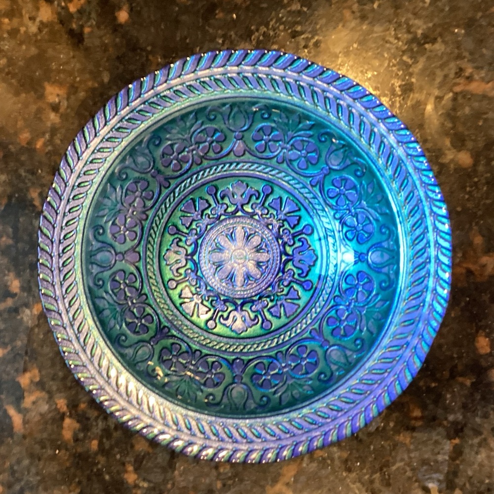 Elegant Blue and Green Decorative Bowl